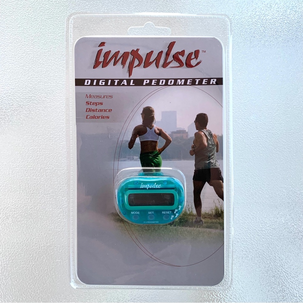 Impulse Light Blue Digital Pedometer, Model C-3